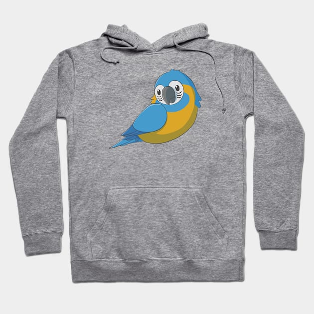 Cute fluffy blue throated macaw Hoodie by AniBeanz